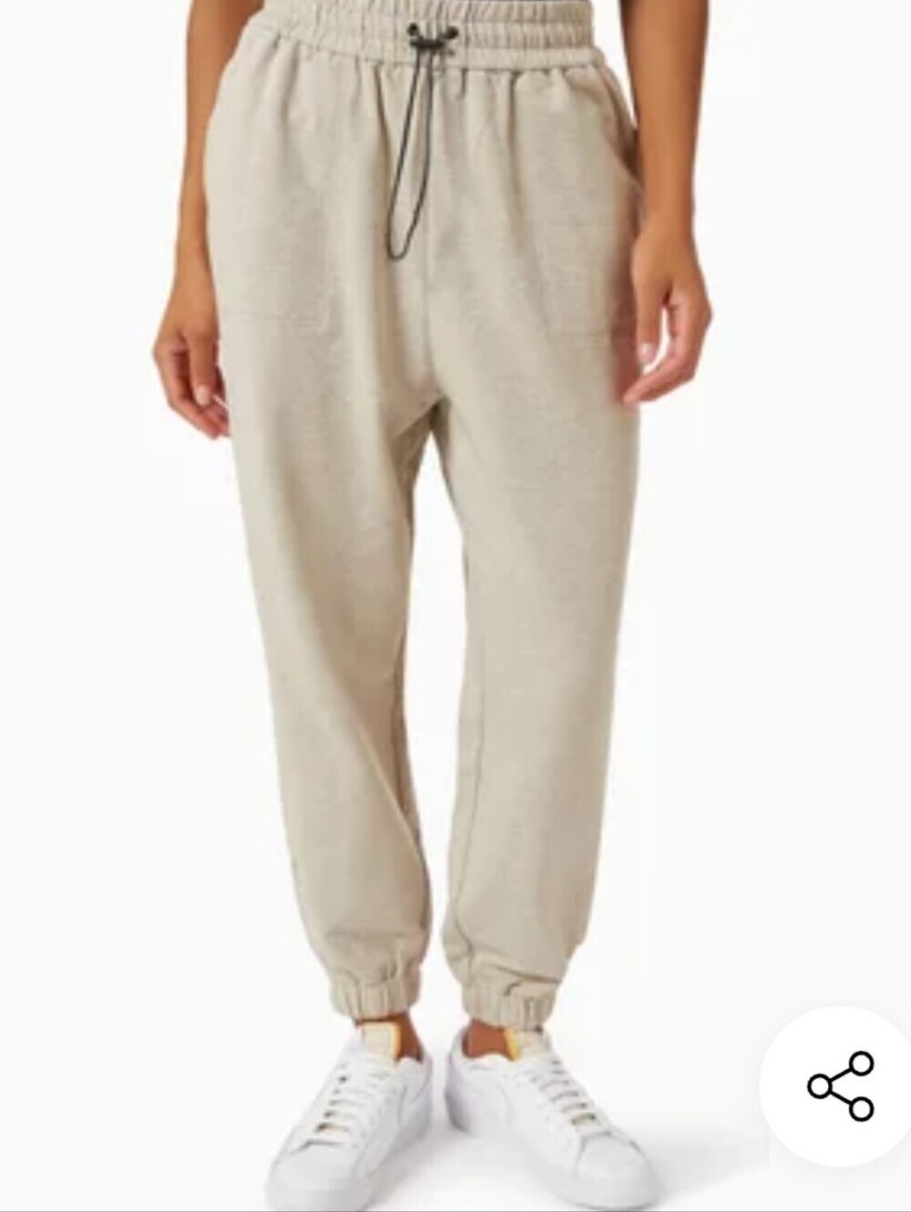 Varley "Nevada" High Waist Cuff Joggers. Heathered Creamy Light Tan. Size S.